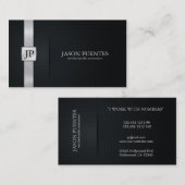 Elegant Black en Silver Accounting Visitekaartje (Voorkant / Achterkant)