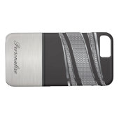 Elegant Black en Silver Chrome Mesh Case-Mate iPhone Case (Achterkant (Horizontaal))