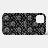 Elegant Black en Silver Damask Case-Mate iPhone Case (Achterkant (horizontaal))