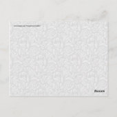 Elegant Black en Silver Damask Floral Pattern Briefkaart (Achterkant)