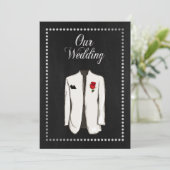 Elegant Black en Silver Gay Wedding Invitation Kaart (Staand voorkant)
