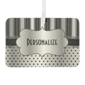Elegant Black en Silver Pattern | Personaliseren Luchtverfrisser (Achterkant)