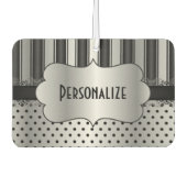 Elegant Black en Silver Pattern | Personaliseren Luchtverfrisser (Voorkant)