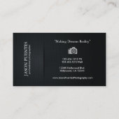 Elegant Black en Silver Professional-fotograaf Visitekaartje (Achterkant)