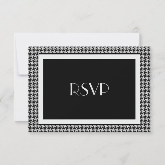 Elegant Black en Silver RSVP (Voorkant)