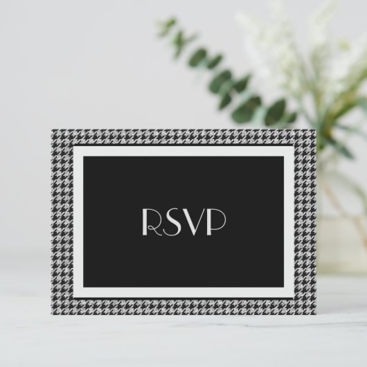 Elegant Black en Silver RSVP (Staand voorkant)