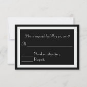 Elegant Black en Silver RSVP (Achterkant)