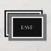 Elegant Black en Silver RSVP (Voorkant / Achterkant)