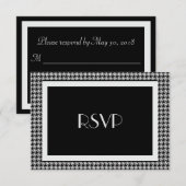 Elegant Black en Silver RSVP Kaartje (Voorkant / Achterkant)