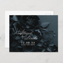 Elegant Black en Silver Save the Date Cards