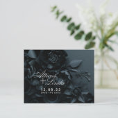 Elegant Black en Silver Save the Date Cards Aankondigingskaart (Staand voorkant)
