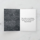 Elegant Black en Silver Sparkle Pattern Birthday Kaart (Binnen)