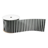 Elegant Black en Silver Stripe Pattern Satijnen Lint (Spoel)