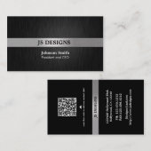 Elegant Black en Silver Visitekaartje (Voorkant / Achterkant)