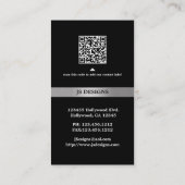 Elegant Black en Silver Visitekaartje (Achterkant)