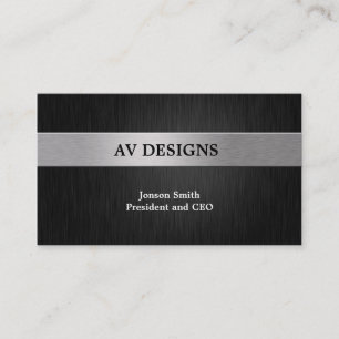 Elegant Black en Silver Visitekaartje