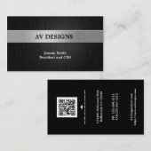 Elegant Black en Silver Visitekaartje (Voorkant / Achterkant)