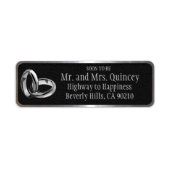 Elegant Black en Silver Wedding Etiket (Voorkant)