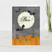 Elegant Black en Sinaasappel Halloween Kaart (Voorkant)