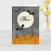 Elegant Black en Sinaasappel Halloween Kaart (Gele Bloem)