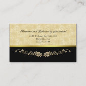 Elegant Black en Tan Damask Visitekaartje (Achterkant)