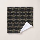 Elegant Black en Taupe Bad Handdoek (Wasdoekje)