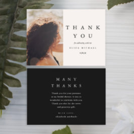 Elegant Black en Taupe Vrijgezellenfeest Hartelijk Bedankkaart