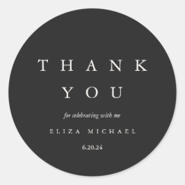 Elegant Black en Taupe Vrijgezellenfeest Hartelijk Ronde Sticker