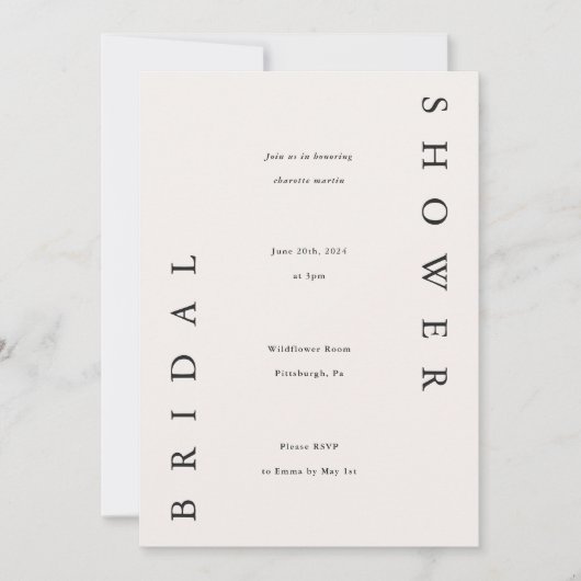 Elegant Black en Taupe Vrijgezellenfeest Kaart (Voorkant)