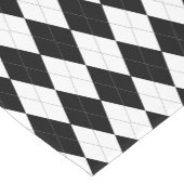 Elegant Black en White Argyle Pattern Korte Tafelloper (Hoek)