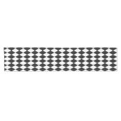 Elegant Black en White Argyle Pattern Korte Tafelloper (Horizontaal)