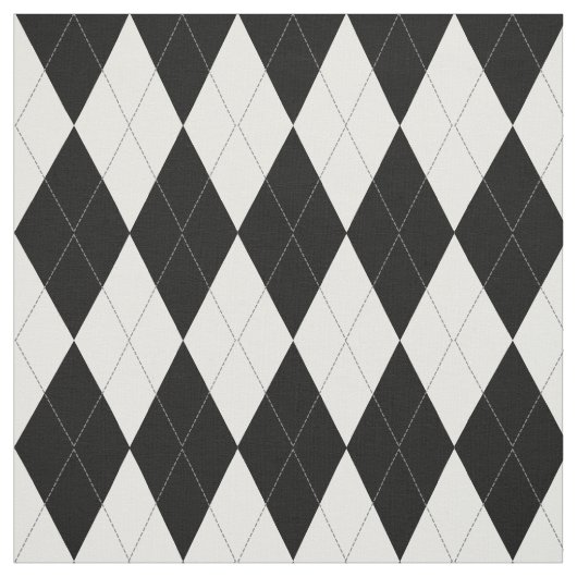 Elegant Black en White Argyle Pattern Stof (Swatch)