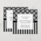 Elegant Black en White Art Deco Damask Stripes Kaart (Voorkant / Achterkant)