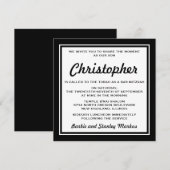 Elegant Black en White Bar Mitzvah Kaart (Voorkant / Achterkant)