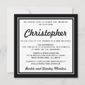 Elegant Black en White Bar Mitzvah Kaart (Voorkant)