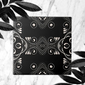 Elegant Black en White Baroque Arabesque Pattern Tegeltje