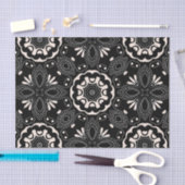 Elegant Black en White Baroque Arabesque Pattern Tissuepapier (Craft)