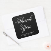 Elegant Black en White Bedankt voor je huwelijk Vierkante Sticker (Envelop)