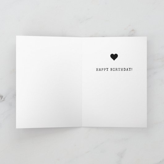 Elegant Black en White Birthday Cake Slice Kaart (Binnen)