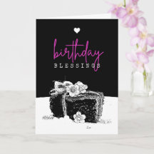 Elegant Black en White Birthday Cake Slice