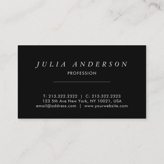 Elegant Black en White Botanical Leaves Pattern Visitekaartje (Achterkant)