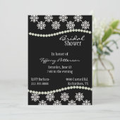 Elegant Black en White Bridal Shower Invitation Kaart (Staand voorkant)