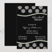 Elegant Black en White Bridal Shower Invitation Kaart (Voorkant / Achterkant)