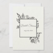 Elegant Black en White Bridal Shower Invitation Kaart (Achterkant)