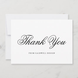Elegant Black en White Calligraphy Business Bedankkaart