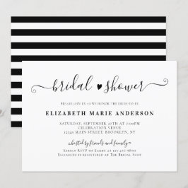 Elegant Black en White Calligraphy Vrijgezellenfee Kaart