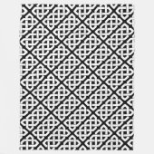 Elegant Black en White Celtic Knot Pattern Fleece Deken (Voorkant)