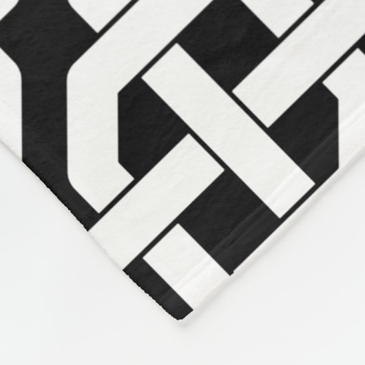 Elegant Black en White Celtic Knot Pattern Fleece Deken (Hoek)