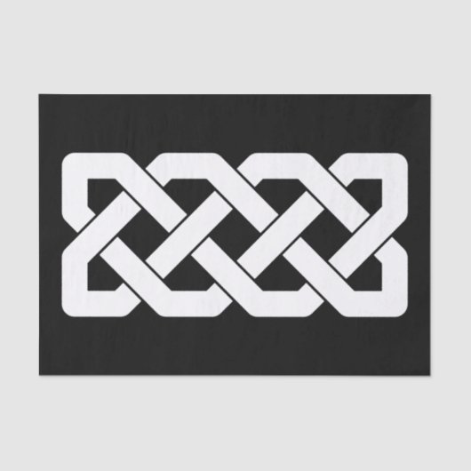 Elegant Black en White Celtic Knot Pattern Tissuepapier (Voorkant)