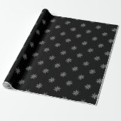 Elegant Black en White Chalk Snowflakes Cadeaupapier (Uitgerold)